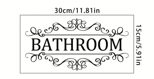 Sticker Bathroom Door Sign Self Adhesive Vinyl Decal Bath Room Door