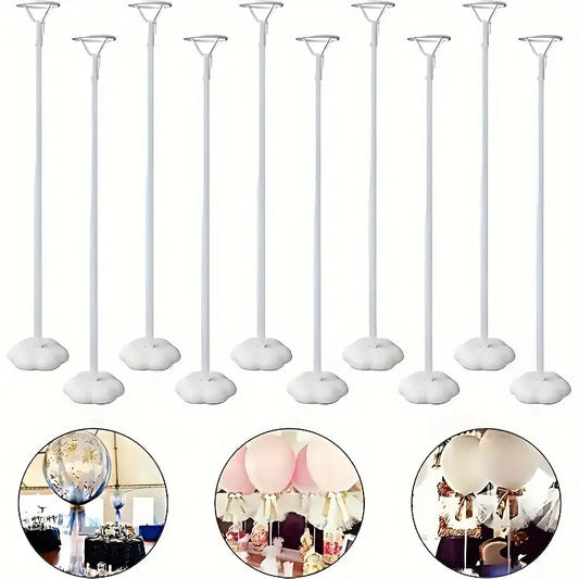 10pcs, Desktop Balloon Holder Set, Party Decoration Balloon Holder, Plum Base Balloon Pole, Table Floating Wedding Party Venue Atmosphere Arrangement For Halloween, Thanksgiving And Christmas Gifts
