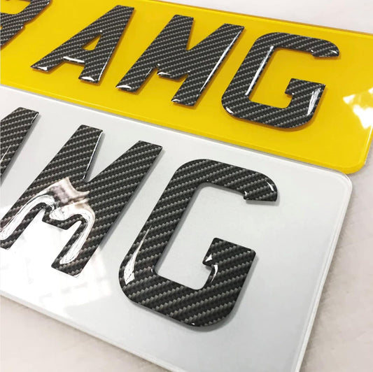 Premium 3D/4D Carbon Gel Number Plates - Customised Personalised Number Plate - Standard Size Pair Front & Rear