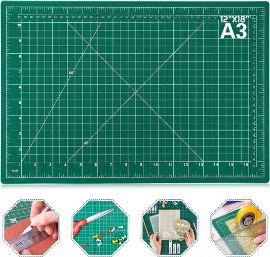 A3 Cutting Mat Craft Mat Flexible Non Slip Craft Cutting Mat with Accurate Guide Grid Lines Design for Cutting Fabric, Paper, and Cards Double Sided self-Healing Cutting mat