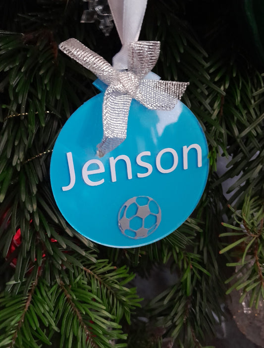 Christmas personalised Acrylic Bauble with Name and Initial