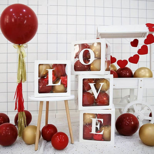 Personalised White Balloon Box Block, valentines day Balloon Box, Special Occasion Decor, valentines Balloon Blocks, love Decor, custom