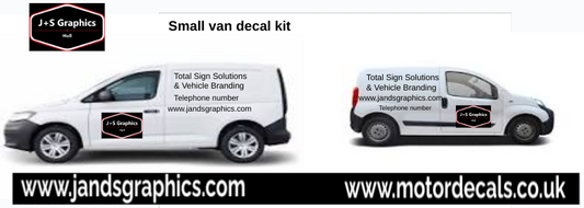 Custom Vehicle Graphics Kit, SMALL VAN Decals, Lettering, Sign Writing Business