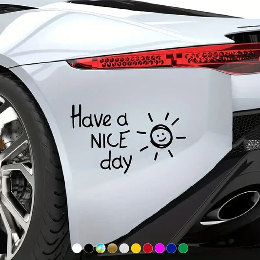 Have a nice day sunshine happy kids art car bumper sticker window decal vinyl