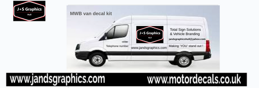 Custom Vehicle Graphics Kit, MEDIUM VAN Decals, Lettering, Sign Writing Business