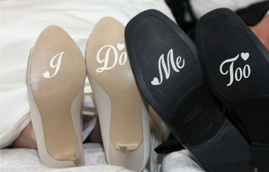 personalised wedding shoe decals  bride and groom