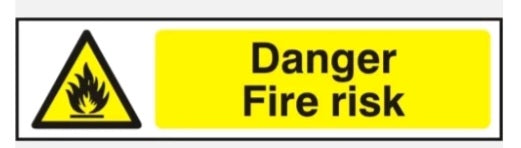 Warning danger fire risk sign