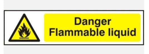 Warning danger flammable liquid sign