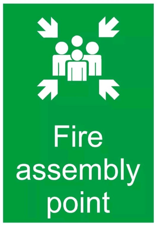Emergency Escape fire assembly point sign