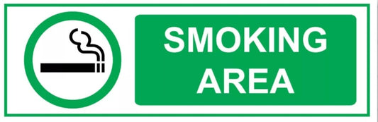 designated smoking area sign