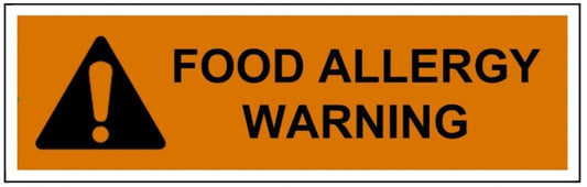 Prohibition Food allergy warning  sign