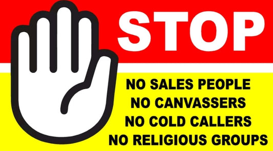 Prohibition Stop no sales sign