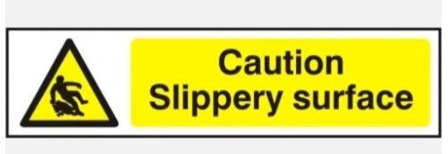 Warning caution slippery surface sign