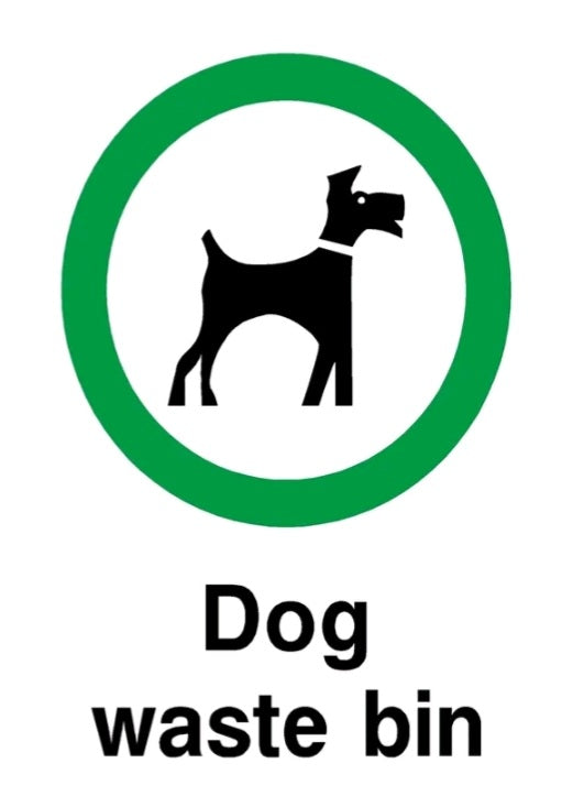 dog waste bin self adhesive vinyl sign